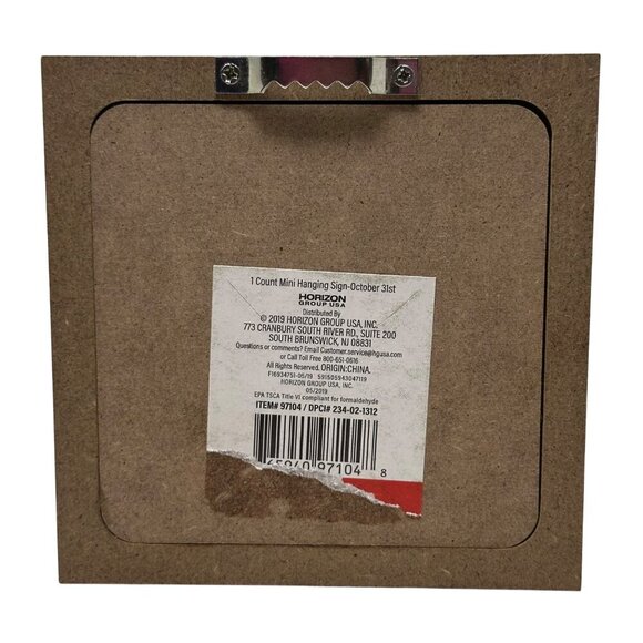 Mini Wood Sign Halloween Decor Farmhouse Rustic Square Hanging Block 4.25 inch - Picture 4 of 9